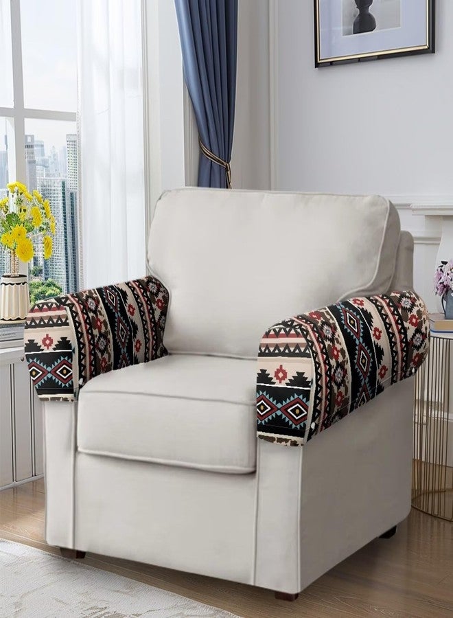Wanzuoeng Aztec Tribal Print Armrest Covers for Sofa, One Pair Sofa Arm Cover Stretchable Couch Arm Covers, Wear-Resistant Arm Covers for Chairs Couch Sofa Armchair - Image 1